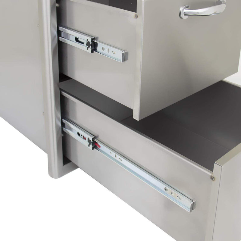 Blaze 16" Double Access Drawer in Stainless Steel finish (BLZ-DRW2-R)
