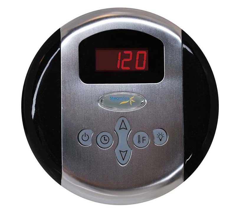 SteamSpa Programmable Control Panel with Presets in Brushed Nickel