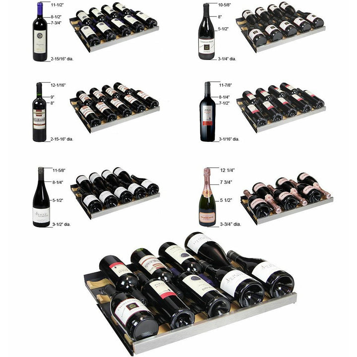 Allavino 2X-VSWR121-2S20 47" Wide FlexCount II Tru-Vino 242 Bottle Four Zone Stainless Steel Side-by-Side Wine Refrigerator