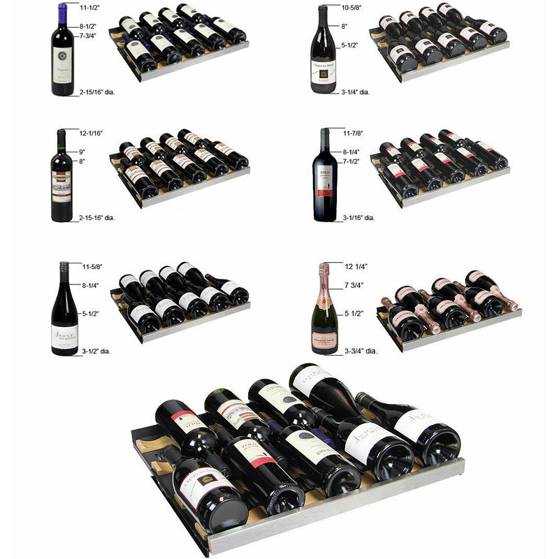 Allavino 47" Wide FlexCount II Tru-Vino 349 Bottle Three Zone Stainless Steel Side-by-side Wine Refrigerator (3Z-VSWR7772-S20)