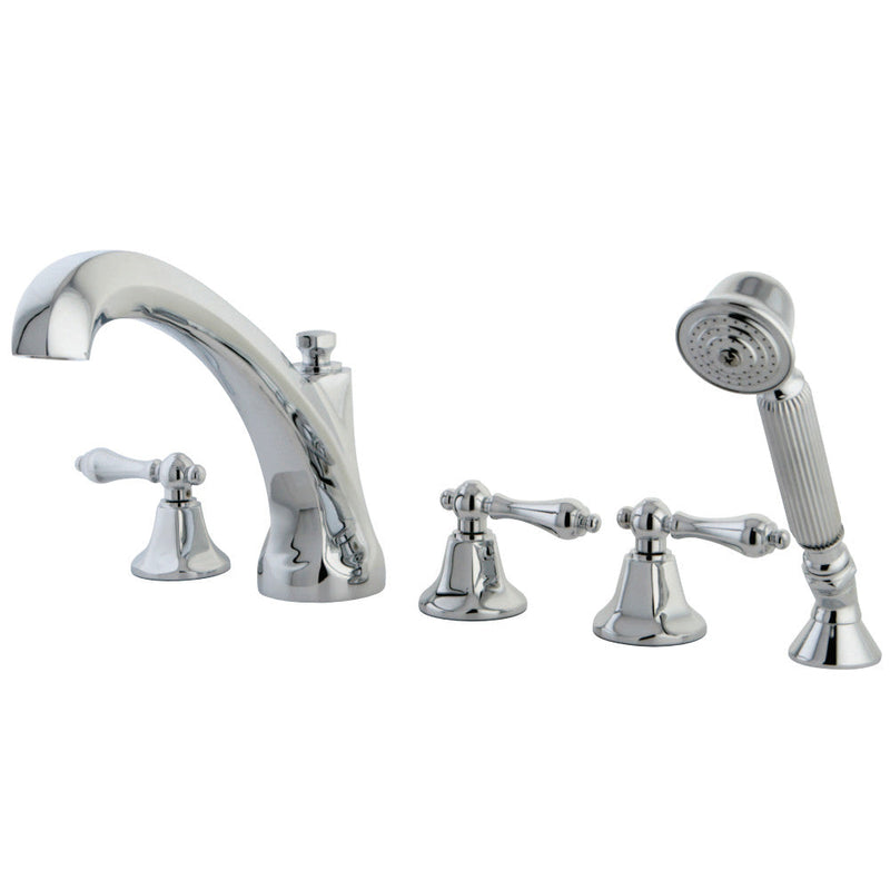 Kingston Brass KS43285AL Metropolitan Roman Tub Faucet with Hand Shower,