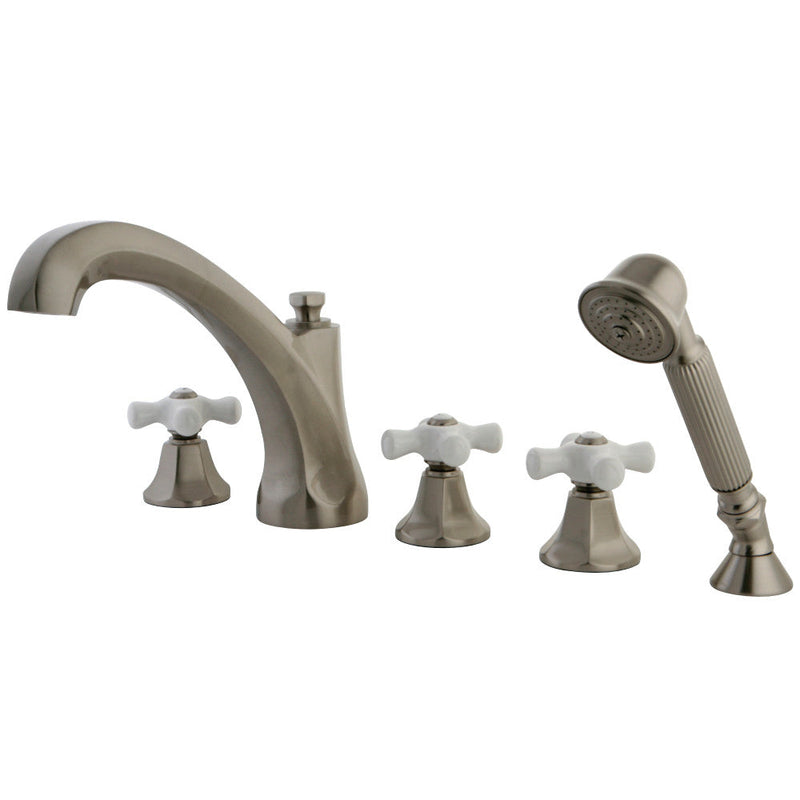Kingston Brass KS43225PX Roman Tub Faucet with Hand Shower, Polished Brass
