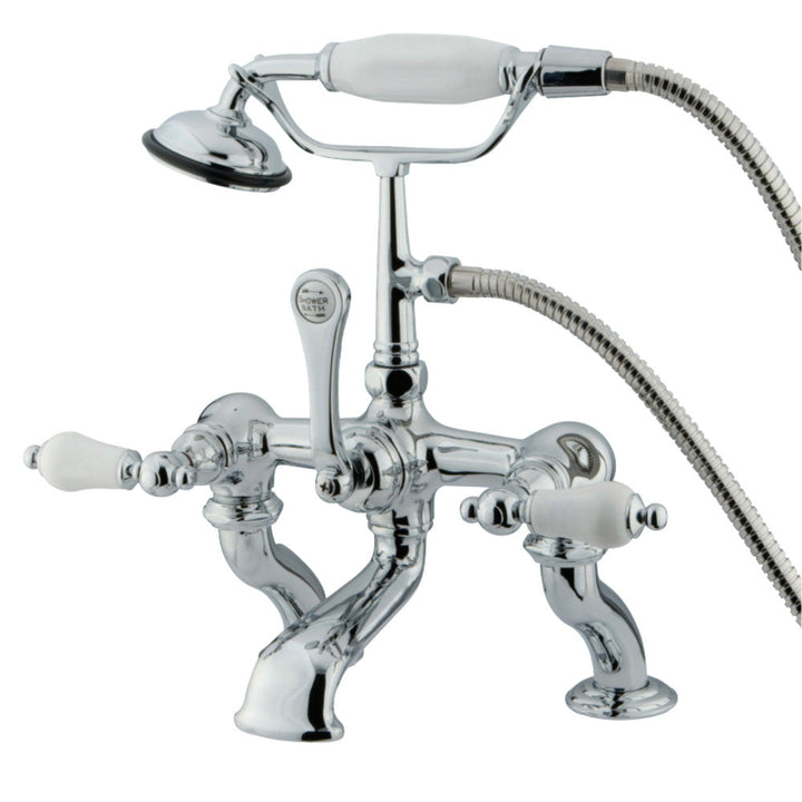Kingston Brass CC412T1 Vintage 7-Inch Deck Mount Tub Faucet with Hand Shower,