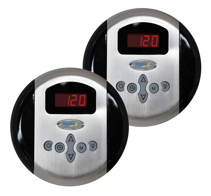 SteamSpa Programmable Dual Control Panels in Chrome
