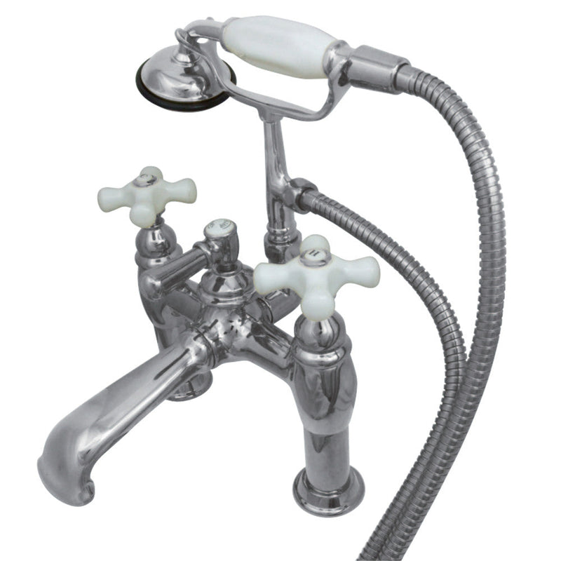 Kingston Brass CC611T8 Vintage 7-Inch Deck Mount Tub Faucet with Hand Shower,