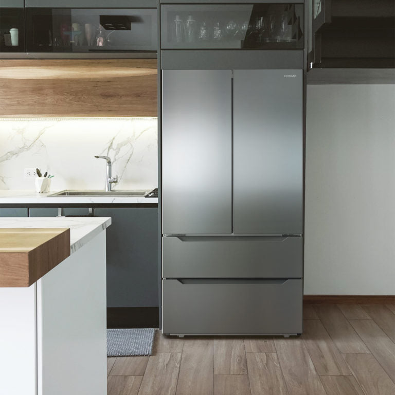 Cosmo 22.5 cu. ft. 4-Door French Door Refrigerator with Recessed Handle in Stainless Steel, Counter Depth - COS-FDR225RHSS