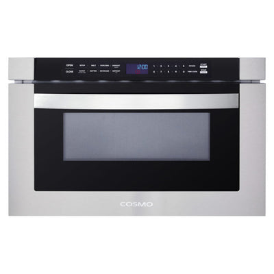 Cosmo 24 in. Built-in Microwave Drawer with Automatic Presets, Touch Controls, Defrosting Rack and 1.2 cu. ft. Capacity in Stainless Steel - COS-12MWDSS