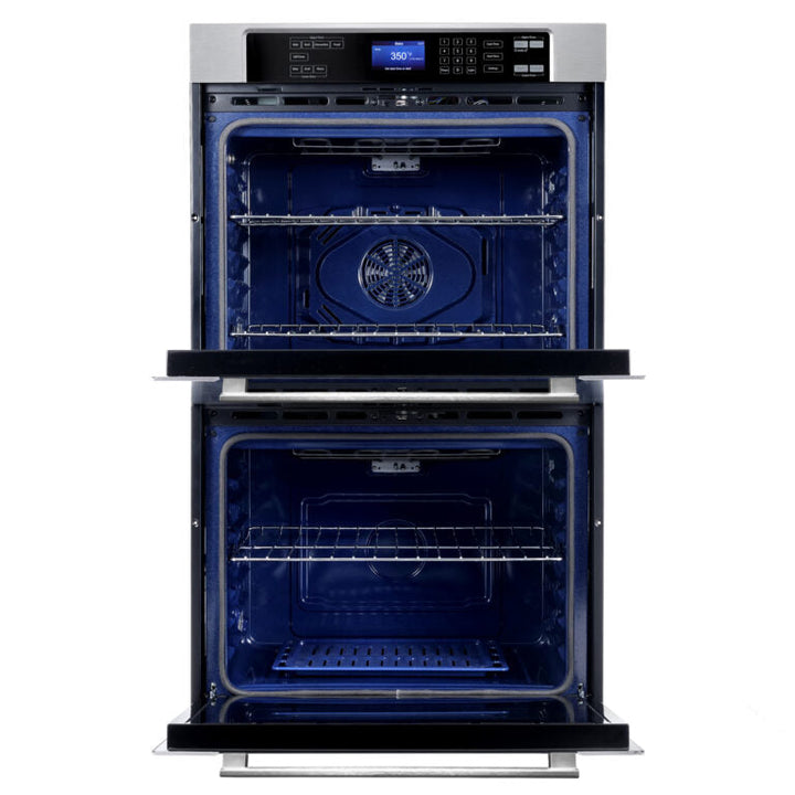 Cosmo 30 in. Electric Double Wall Oven with 5 cu. ft. Capacity, Turbo True European Convection, 7 Cooking Modes, Self-Cleaning in Stainless Steel - COS-30EDWC