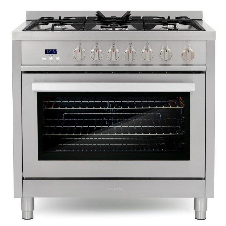 Cosmo 36 in. 3.8 cu. ft. Single Oven Gas Range with 5 Burner Cooktop and Heavy Duty Cast Iron Grates in Stainless Steel - COS-965AGFC