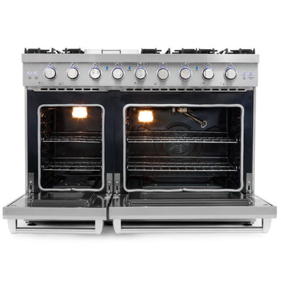Cosmo 48 in. 6.8 cu. ft. Double Oven Commercial Gas Range with Fan Assist Convection Oven in Stainless Steel Storage Drawer - COS-EPGR486G