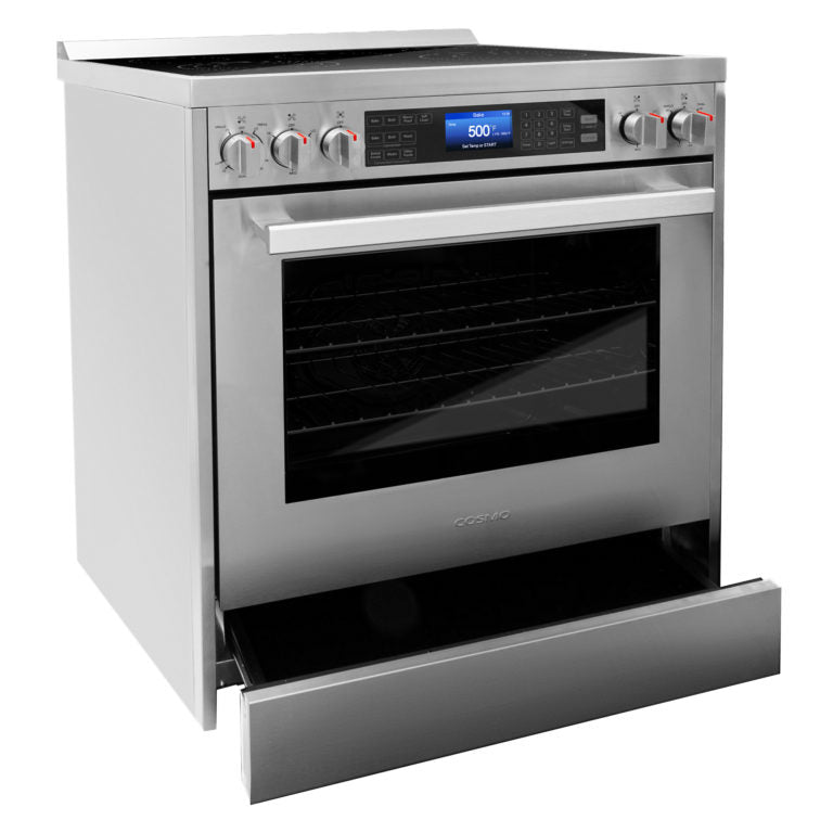 Cosmo Commercial-Style 30 in 5 cu. ft. Single Oven Electric Range with 7 Function Convection Oven in Stainless Steel - COS-305AERC