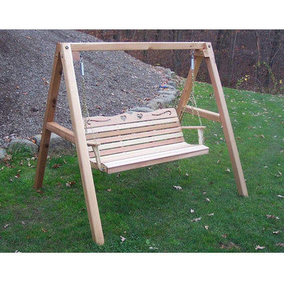 Creekvine Designs 5' Cedar Country Hearts Porch Swing with Stand