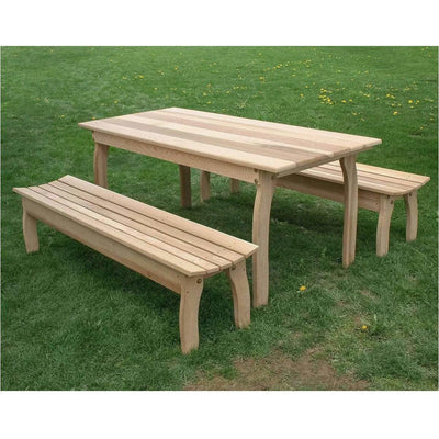 Creekvine Designs 94" Cedar 3 Piece Outdoor Dining Set (2 Benches)