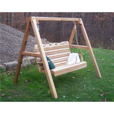 Creekvine Designs Cedar Royal Country Hearts Porch Swing with 6' Stand