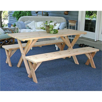 Creekvine Designs Red Cedar 4' Picnic Table with Detached Benches