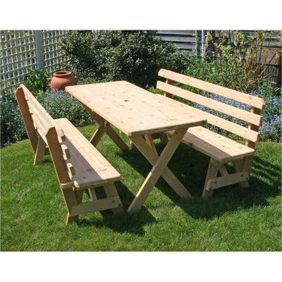 Creekvine Designs Red Cedar 8' Picnic Table with Backed Benches