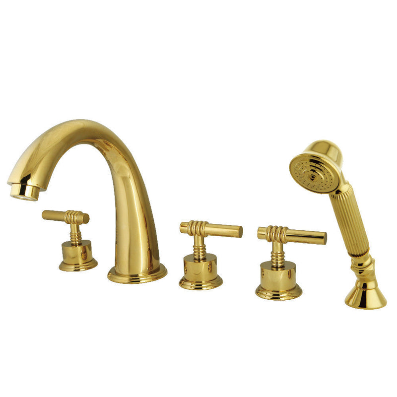 Kingston Brass KS23685ML Manhattan Roman Tub Faucet with Hand Shower,