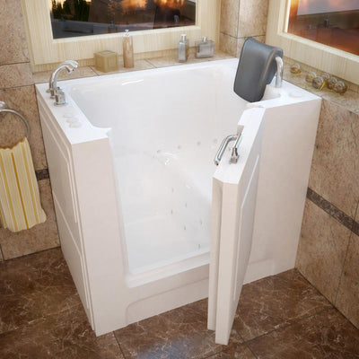 MediTub Walk-In-Tub 27 x 39 White Bathtub, Whirpool & Air Jets Add-Ons (2739 Series)