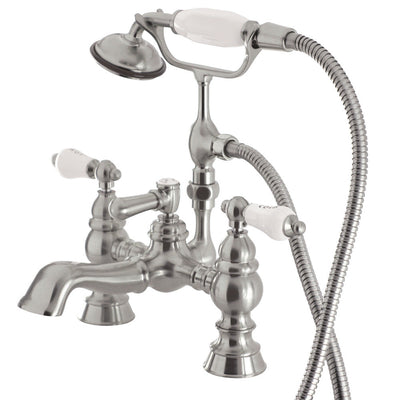Kingston Brass CC1154T8 Vintage 7-Inch Deck Mount Tub Faucet with Hand Shower,