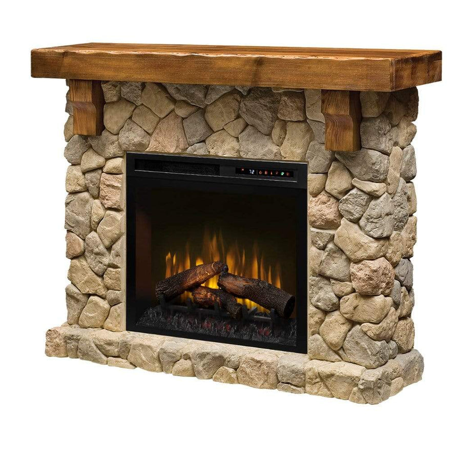 Dimplex Fieldstone Stone Look 55" Mantel with 28" Electric Firebox