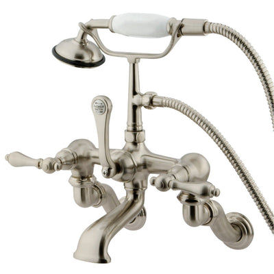 Kingston Brass CC457T8 Vintage Adjustable Center Wall Mount Tub Faucet with Hand Shower,