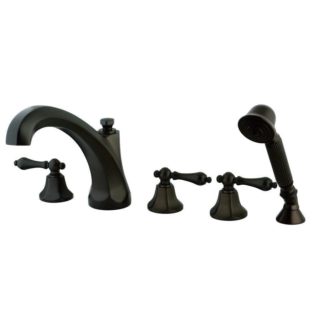 Kingston Brass KS43285AL Metropolitan Roman Tub Faucet with Hand Shower,