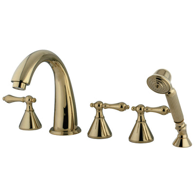 Kingston Brass KS23655AL Roman Tub Faucet 5 Pieces with Hand Shower,