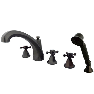 Kingston Brass KS43255BX Metropolitan Roman Tub Faucet with Hand Shower,
