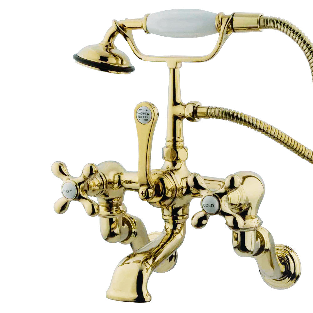 Kingston Brass CC463T8 Vintage Wall Mount Clawfoot Tub Faucet with Hand Shower,