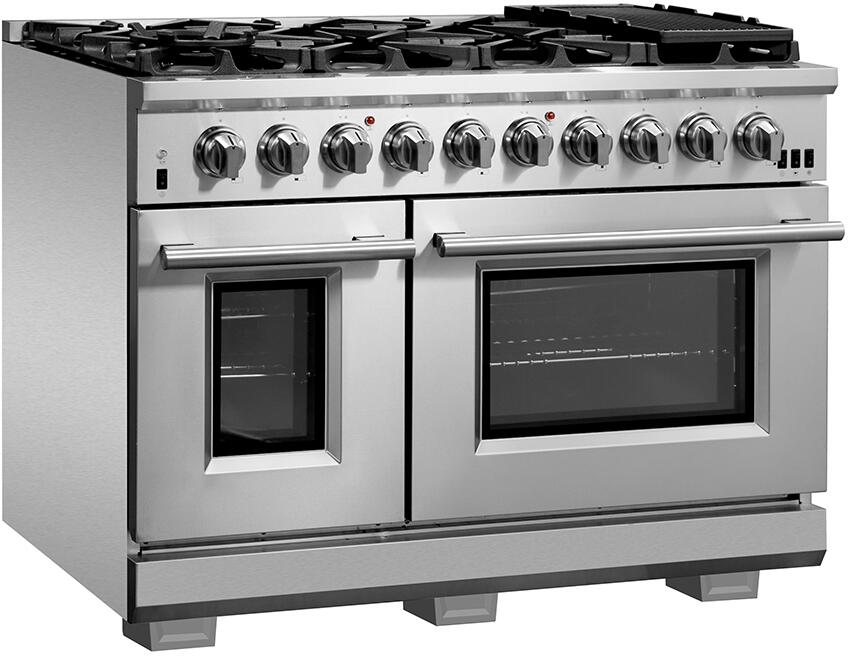 Forno 48″ Pro Series Capriasca Gas Burner / Electric Oven in Stainless Steel 8 Italian Burners, FFSGS6187-48