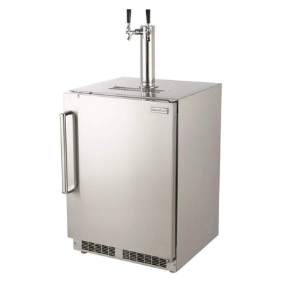 Fire Magic 24" Outdoor Rated Dual Tap Kegerator w/ Stainless Steel Premium Door (3594-DR/L)
