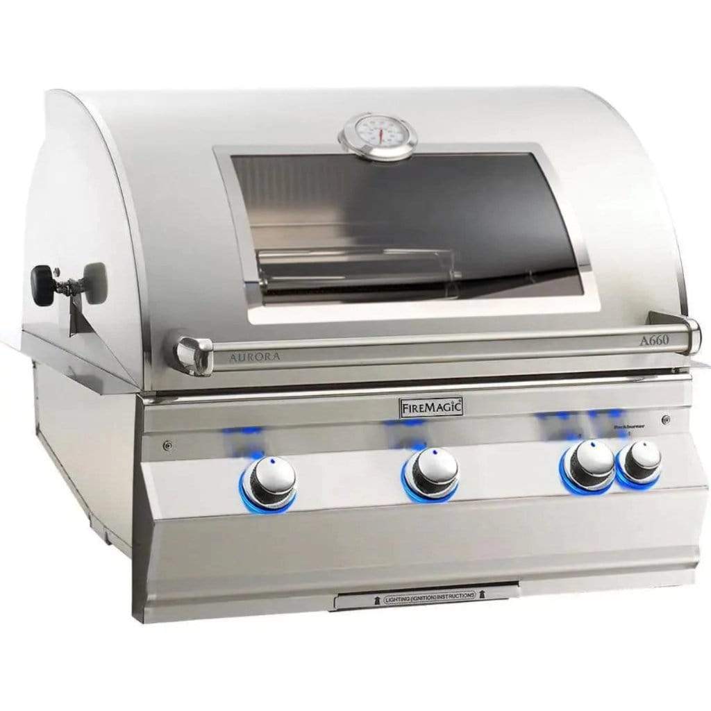 Fire Magic 30" 3-Burner Aurora Built-In Gas Grill w/ Rotisserie & Analog Thermometer (A660i)