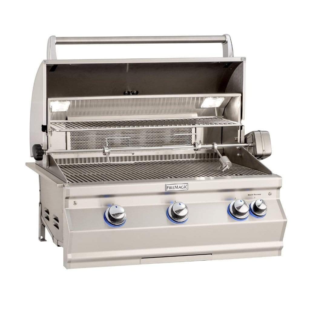 Fire Magic 36" 3-Burner Aurora Built-In Gas Grill w/ Rotisserie & Analog Thermometer (A790i)