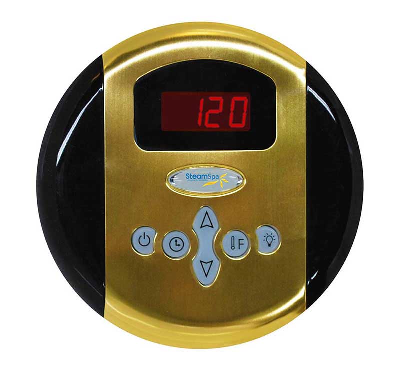 SteamSpa Programmable Control Panel with Presets in Polished Gold