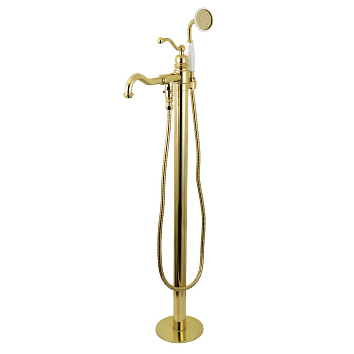 Kingston Brass KS7131ABL English Country Freestanding Tub Faucet with Hand Shower,