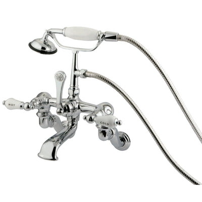 Kingston Brass CC462T1 Vintage Wall Mount Clawfoot Tub Faucet with Hand Shower,