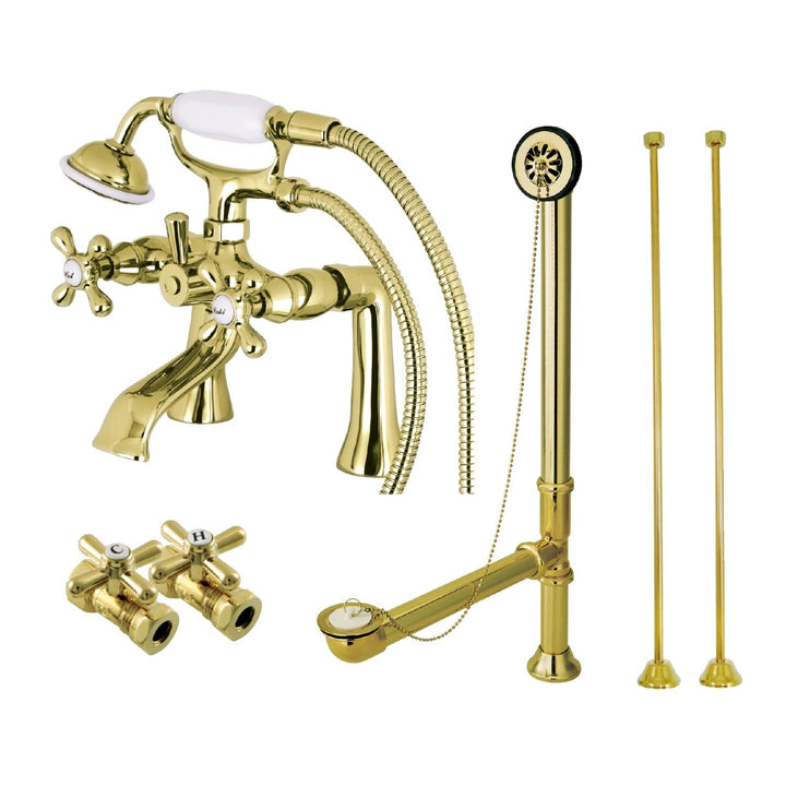 Kingston Brass CCK268ORB Vintage Deck Mount Clawfoot Tub Faucet Package,