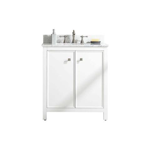Legion Furniture 30" White Finish Sink Vanity Cabinet With Carrara White Top WLF2130-W