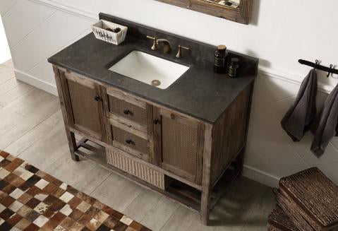 Legion Furniture 48" Solid Wood Sink Vanity With Moon Stone Top-No Faucet WH5148-BR