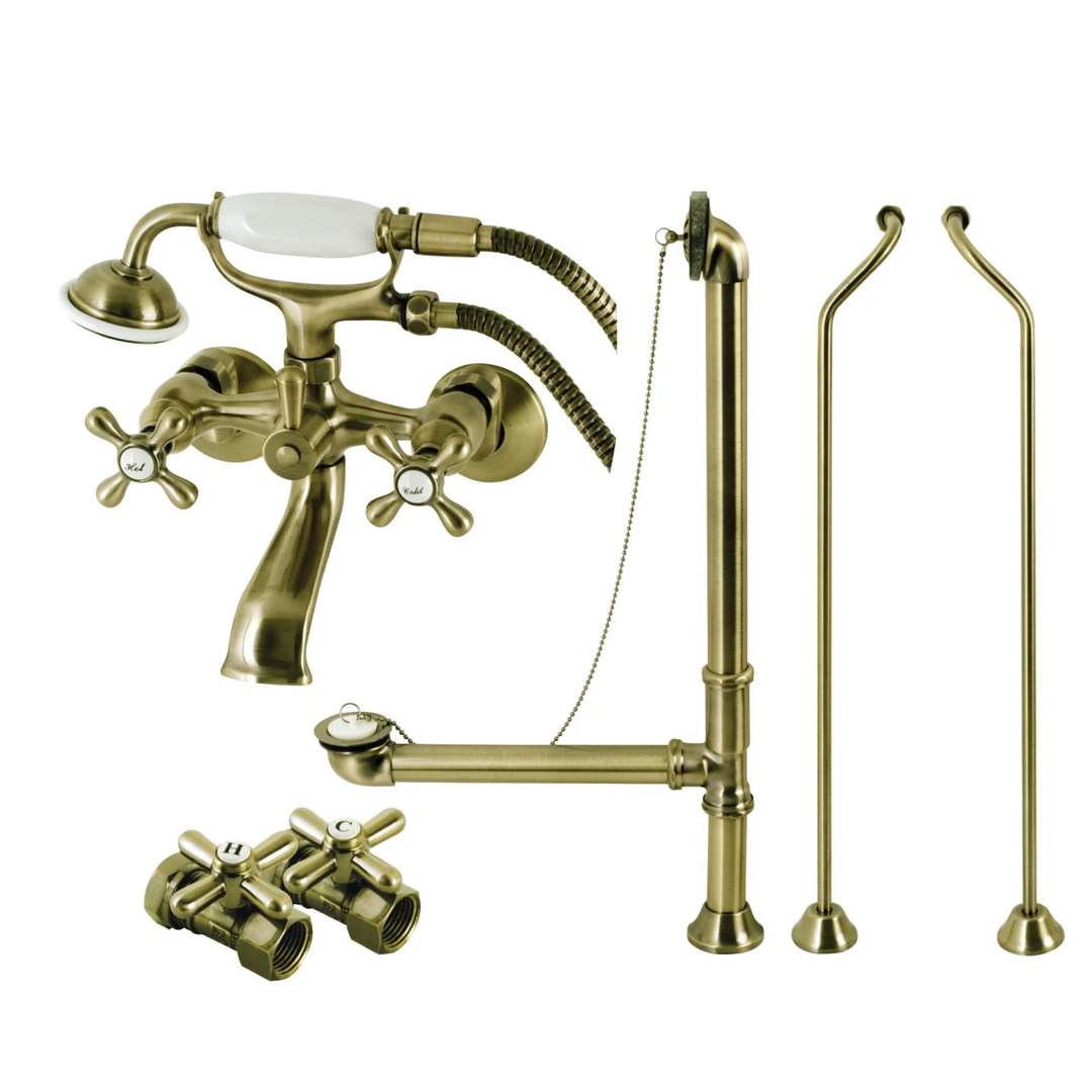 Kingston Brass CCK265ORBD Vintage Wall Mount Clawfoot Faucet Package,