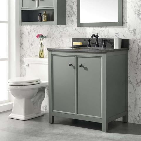 Legion Furniture 30" Pewter Green Finish Sink Vanity Cabinet With Blue Lime Stone Top WLF2130PG