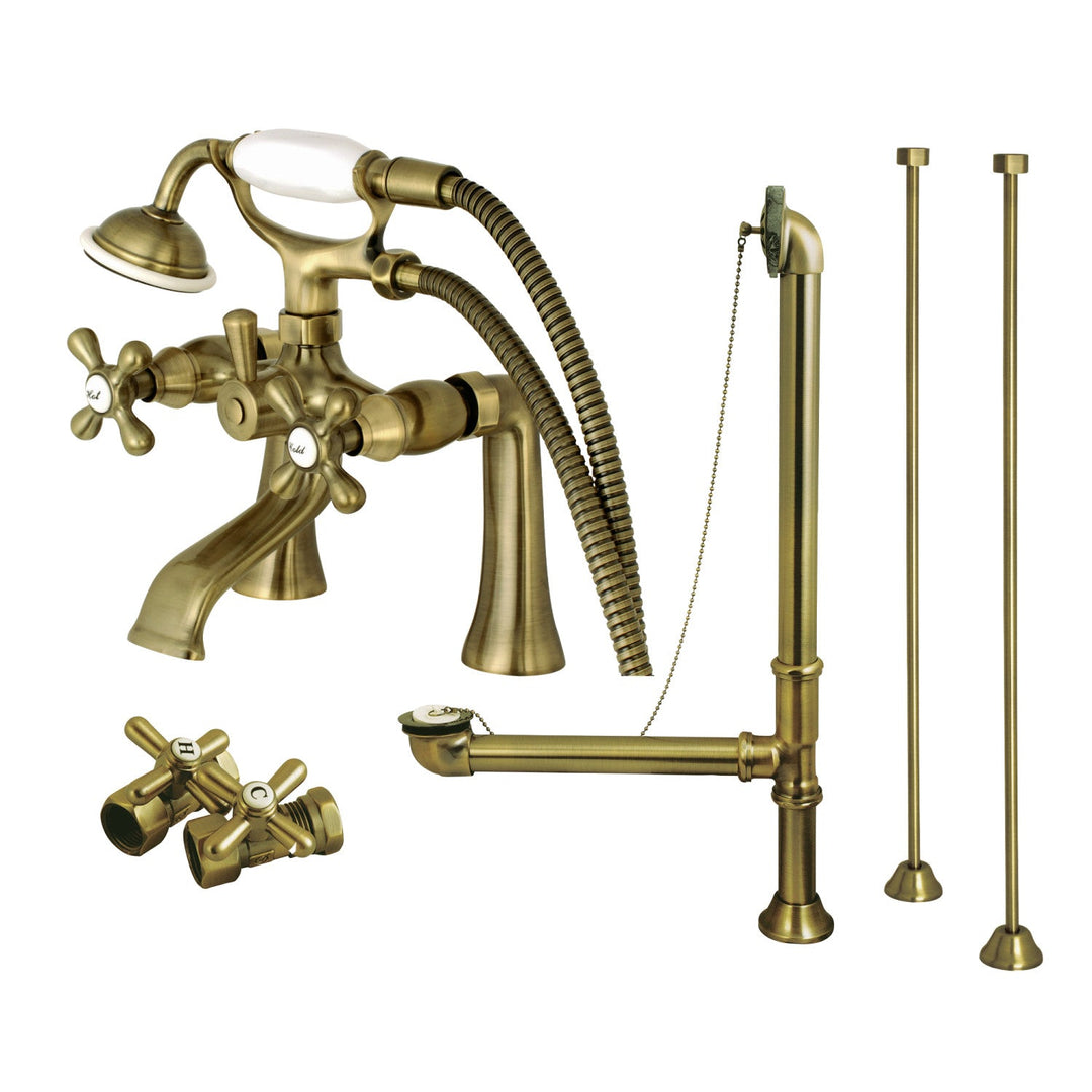 Kingston Brass CCK268ORB Vintage Deck Mount Clawfoot Tub Faucet Package,