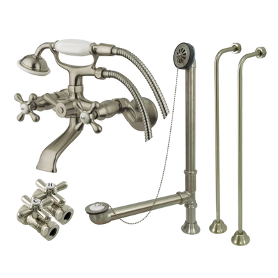 Kingston Brass CCK265SB Vintage Wall Mount Clawfoot Faucet Package,