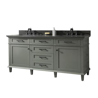 Legion Furniture 72" Pewter Green Double Single Sink Vanity Cabinet With Blue Lime Stone Top WLF2272-PG