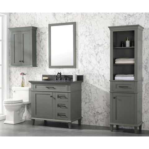 Legion Furniture 36" Pewter Green Finish Sink Vanity Cabinet With Blue Lime Stone Top WLF2236PG