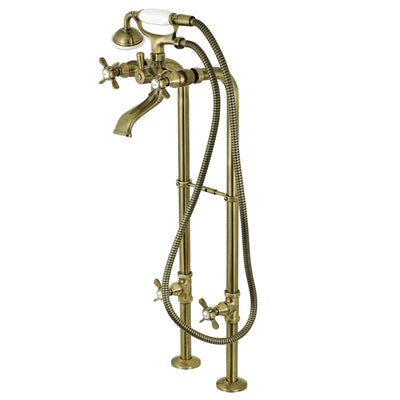 Kingston Brass CCK285K8 Kingston Freestanding Tub Faucet with Supply Line and Stop Valve,