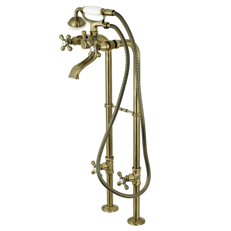 Kingston Brass CCK266K5 Kingston Freestanding Tub Faucet with Supply Line and Stop Valve,