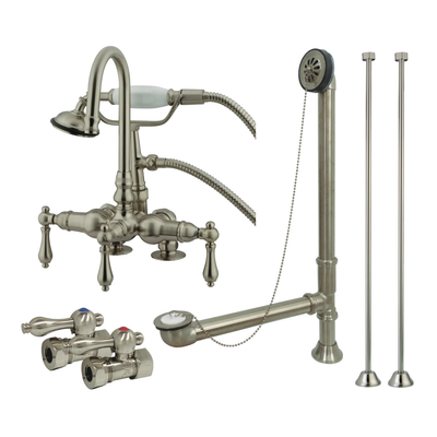Kingston Brass CCK13T5 Vintage Deck Mount Clawfoot Tub Faucet Package,