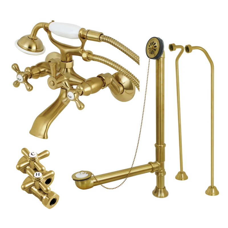 Kingston Brass CCK265ORBD Vintage Wall Mount Clawfoot Faucet Package,
