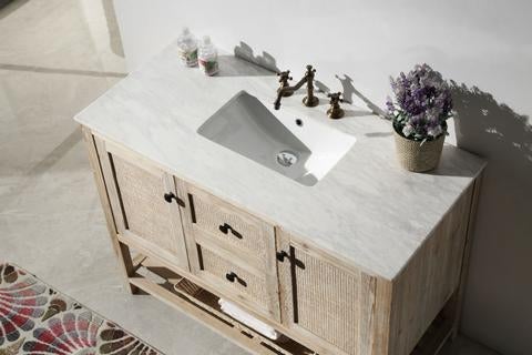 Legion Furniture 48" Solid Wood Sink Vanity With Marble Top-No Faucet WH5148